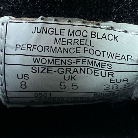 JUNGLE MOC BLACK MERRELI PERFORMANCE FOOTWEAR womens size 8 - Picture 7 of 8